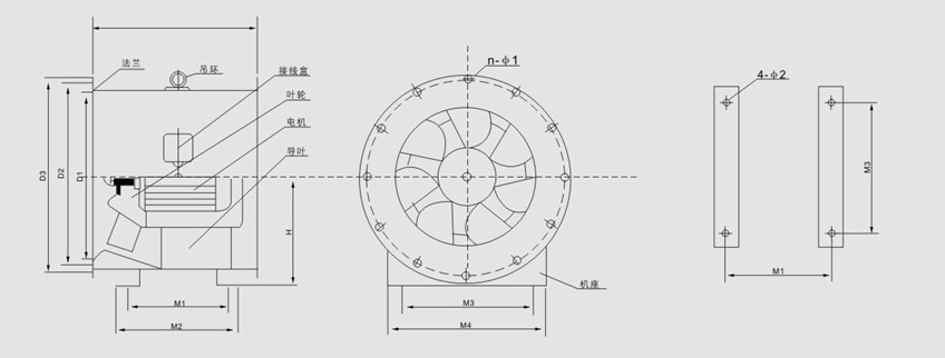 SWF型低噪聲混流式通風機主要技術參數