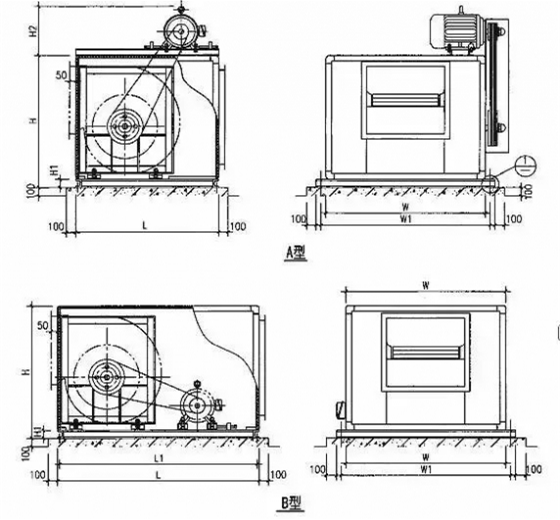 雙速高溫排煙風機箱落地安裝